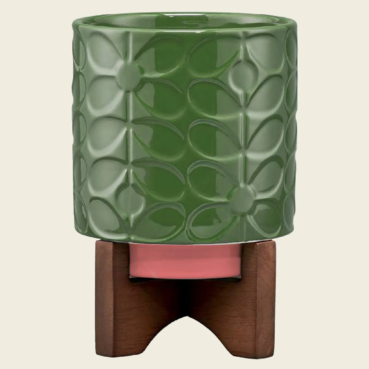 Orla Kiely Debossed Sixties Stem Fern Ceramic Plant Pot 3 Orla Kiely Debossed Sixties Stem Fern Ceramic Plant Pot