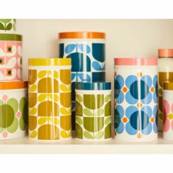 Orla Kiely Block Flower Set Of 3 Nesting Canisters -Orla Kiely 148413 orla kiely block flower set of 3 nesting canisters ls