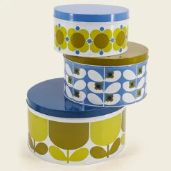 Orla Kiely Sunflower/Sky Set Of Nesting Cake Tins