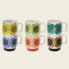 Orla Kiely Atomic Flower Set Of 6 Stacking Mugs 2 Orla Kiely Atomic Flower Set Of 6 Stacking Mugs -Orla Kiely 149199 orla kiely atomic flower set of 6 stacking mugs cream2