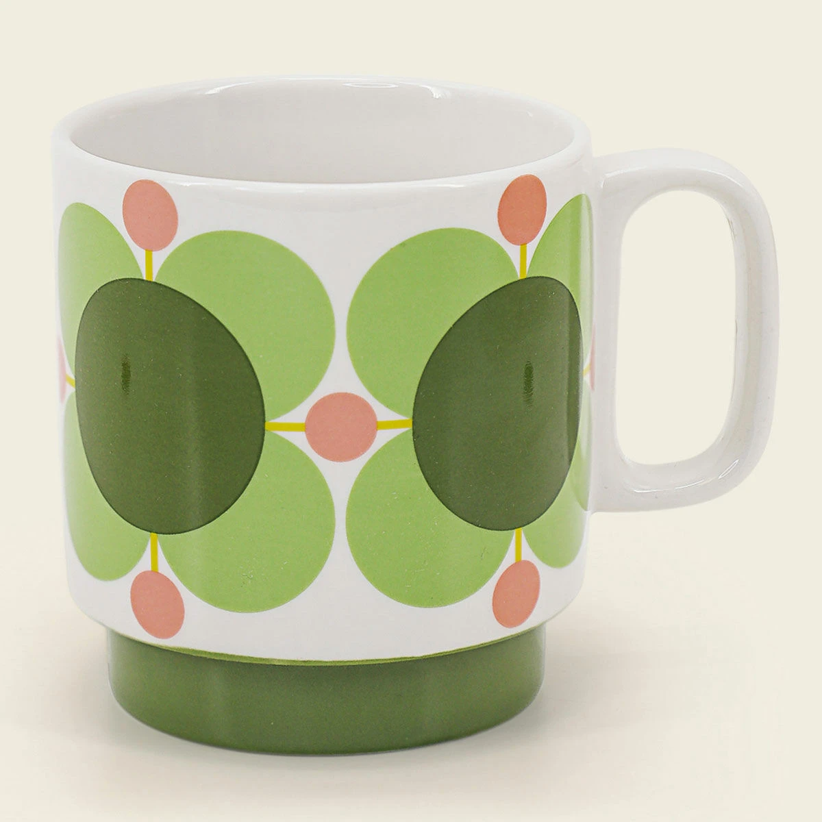 Orla Kiely Atomic Flower Bubblegum/Basil Set Of 2 Mugs 6 Orla Kiely Atomic Flower Bubblegum/Basil Set Of 2 Mugs - Image 4