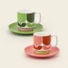 Espresso & Saucer Set - Block Flower -Orla Kiely 149281 OK set 2 stacking espresso mugs block flower 4