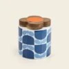 Ceramic Storage Jar - Block Flower Navy 1 Ceramic Storage Jar - Block Flower Navy -Orla Kiely 149540ok750mlstoragejarblockflowernavy1sideview