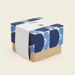 Ceramic Storage Jar - Block Flower Navy -Orla Kiely 149540ok750mlstoragejarblockflowernavy4box