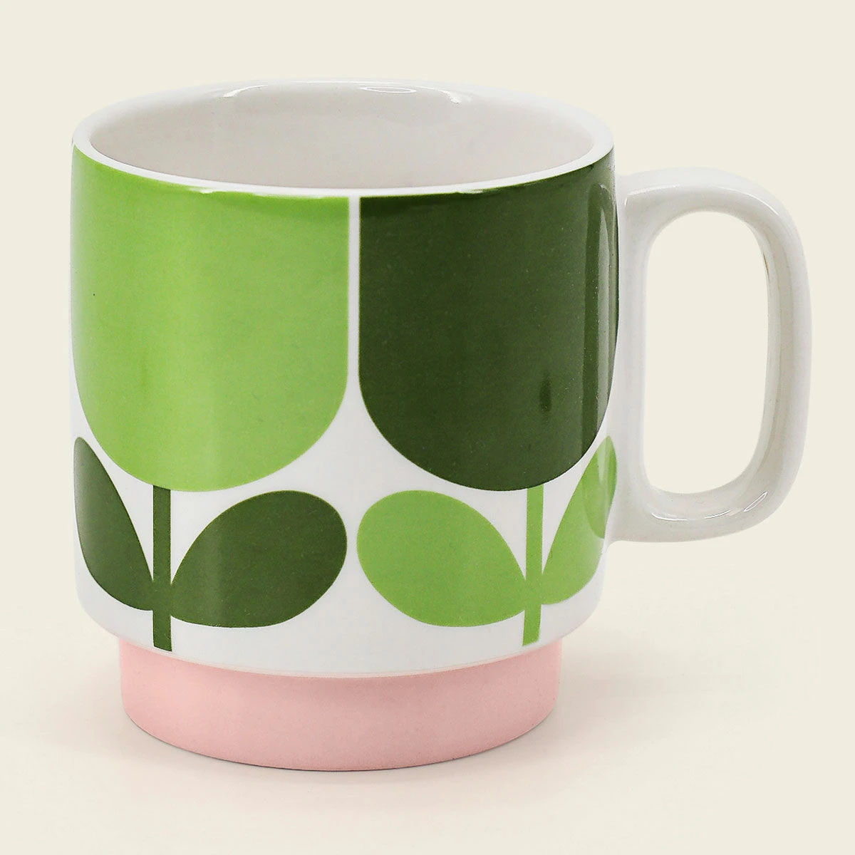 Orla Kiely Block Flower Set Of 4 Stacking Mugs 5 Orla Kiely Block Flower Set Of 4 Stacking Mugs - Image 3