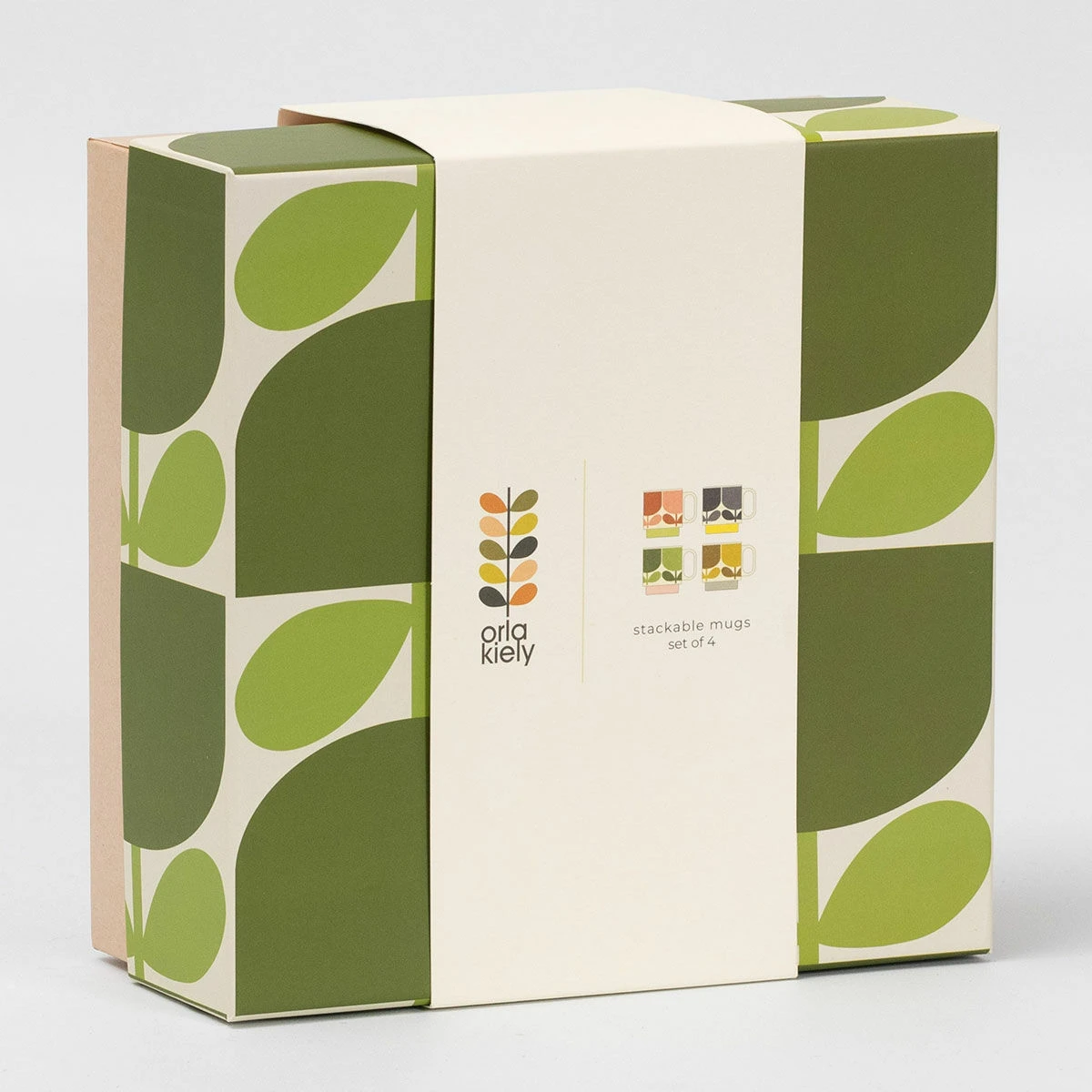 Orla Kiely Block Flower Set Of 4 Stacking Mugs 4 Orla Kiely Block Flower Set Of 4 Stacking Mugs - Image 2