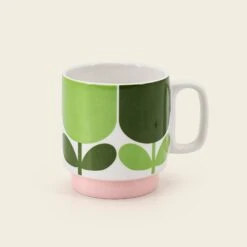 Stackable Large Mug Set Of 6 - Block Flower -Orla Kiely 149793okset4stackingmugsblockflower3sideview 8c3f35c5 9260 403e aa03 a97280d04b36