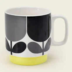 Orla Kiely Block Flower Slate/Ochre Set Of 2 Mugs 9 Orla Kiely Block Flower Slate/Ochre Set Of 2 Mugs -Orla Kiely 149809 orla kiely block flower slateochre set of 2 mugs 3 2