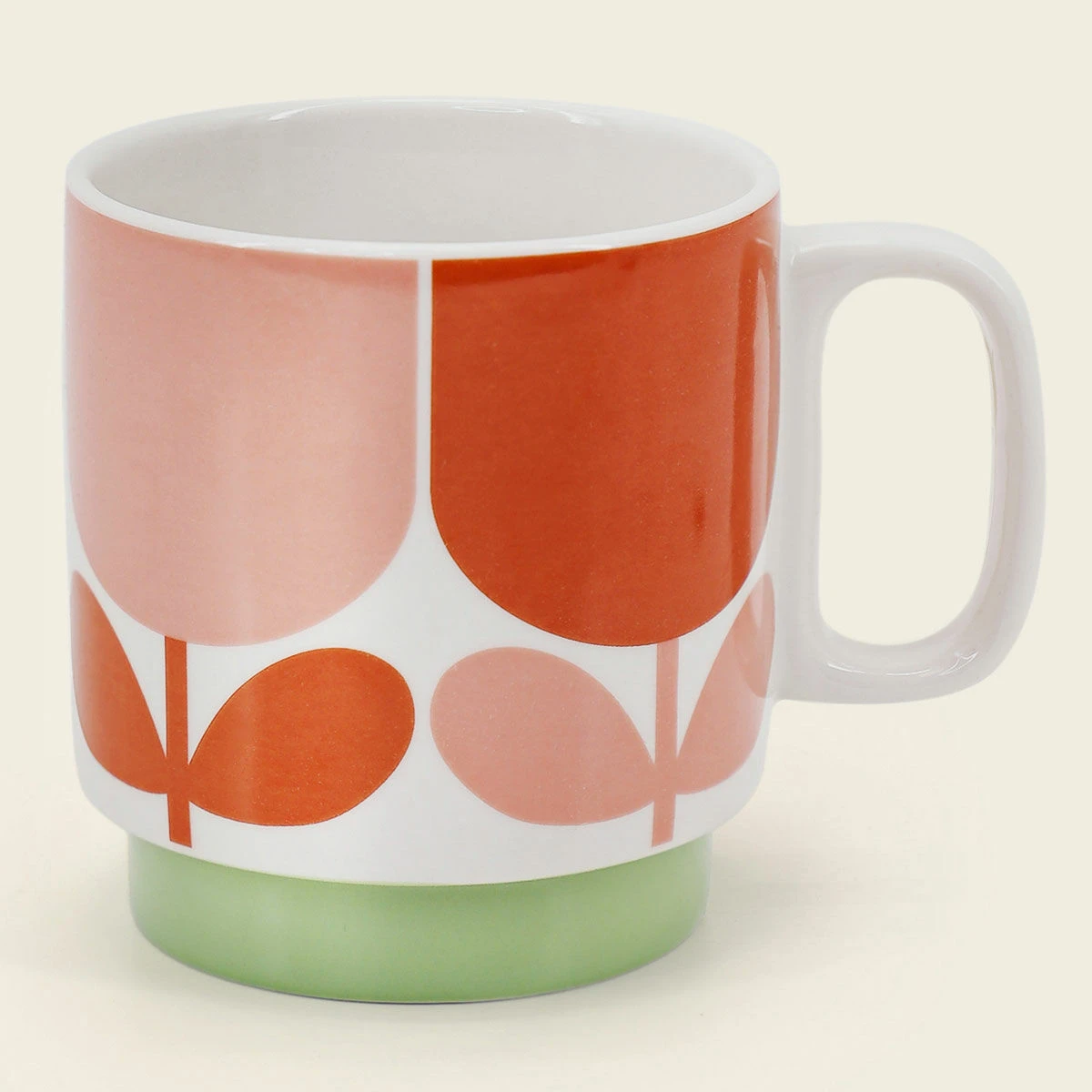Orla Kiely Flower Tomato/Fern Set Of 2 Mugs 6 Orla Kiely Flower Tomato/Fern Set Of 2 Mugs - Image 4