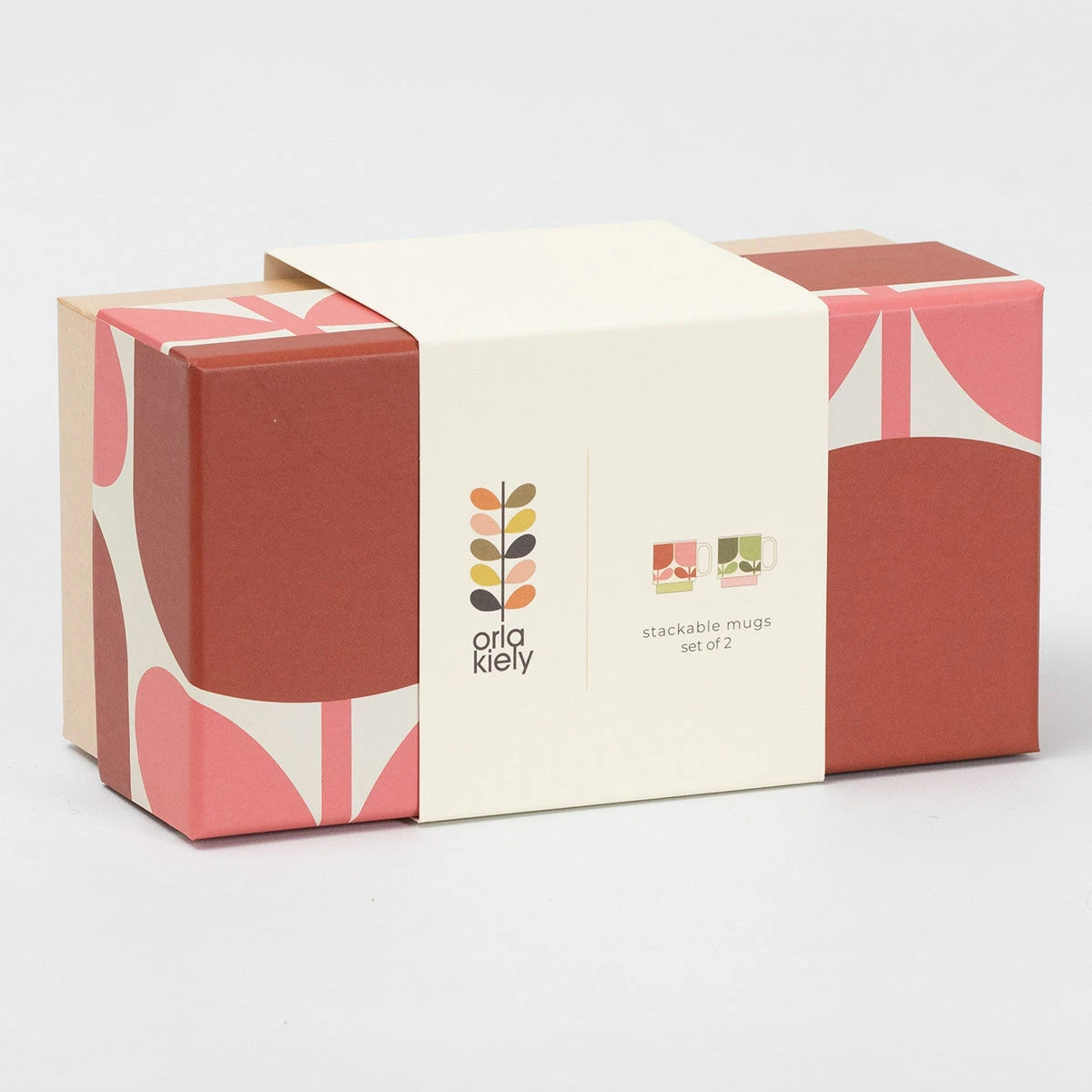 Orla Kiely Flower Tomato/Fern Set Of 2 Mugs 4 Orla Kiely Flower Tomato/Fern Set Of 2 Mugs - Image 2