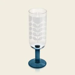 Formal Champagne Glass Set Of 4 - Forest -Orla Kiely 150577okformalchampagneglassessetof4setb4