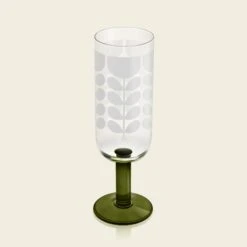 Formal Champagne Glass Set Of 4 - Forest -Orla Kiely 150577okformalchampagneglassessetof4setb5