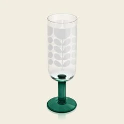 Formal Champagne Glass Set Of 4 - Forest -Orla Kiely 150577okformalchampagneglassessetof4setb6