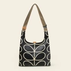 Midi Crossbody - Linear Stem Liquorice -Orla Kiely 22SELIN044 0040 MidiCrossbody LinearStemLiquorice 3