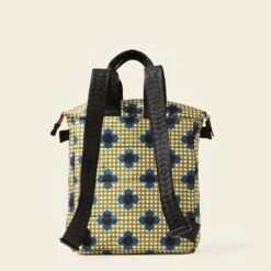 Axis Medium Backpack - Flower Polka Dot Olive -Orla Kiely 24SEFPD857 3130AxisMediumBackpack FlowerPolkaDotOlive3