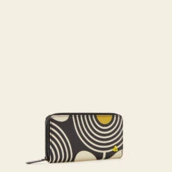 Forget Me Not Wallet - Giant Striped Tulip Noir -Orla Kiely 24SEGST122 0140 ForgetMeNotWallet GiantStripedTulipNoir2