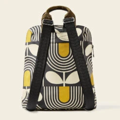 Bestie Backpack - Giant Striped Tulip Noir -Orla Kiely 24SEGST138 0140BestieBackpack GiantStripedTulipNoir3