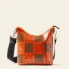 Cross Carry Crossbody - Lattice Flower Tile Conker -Orla Kiely 24SELFT744 2340CrossCarryCrossbodyLatticeFlowerTile