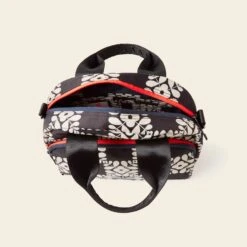 Radial Handbag - Lattice Flower Tile Onyx -Orla Kiely 24SELFT763 0012 RadialHandbag LatticeFlowerTileOnyx4