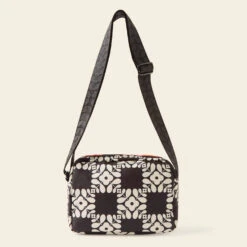 Angle Camera Bag - Lattice Flower Tile Onyx -Orla Kiely 24SELFT764 0012 AngleCameraBag LatticeFlowerTileOnyx3
