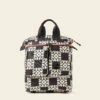 Axis Medium Backpack - Lattice Flower Tile Onyx -Orla Kiely 24SELFT857 0012 AxisMediumBackpack LatticeFlowerTileOnyx1