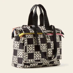 Axis Tote - Lattice Flower Tile Onyx -Orla Kiely 24SELFT862 0012 AxisTote LatticeFlowerTileOnyx2