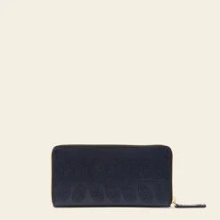 Forget Me Not Wallet - Navy Punched Flower -Orla Kiely 24SELLE122 4110 ForgetMeNotWallet NavyPunchedFlower3