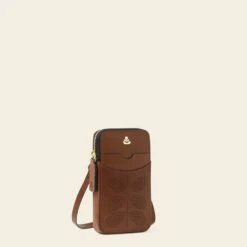 Ariel Phone Case - Tan Punched Flower -Orla Kiely 24SELLE826 2170 ArielPhoneCase TanPunchedFlower2