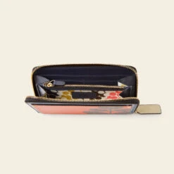 Forget Me Not Wallet - Navy Puzzle Flower -Orla Kiely 24SELLE844 4110 ForgetMeNotWallet NavyPuzzleFlowerEmblem4