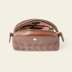 Babaluna Crossbody - Tan Punched Flower -Orla Kiely 24SELLE878 2170 BabalunaCrossbody TanPunchedFlower4