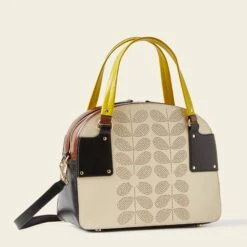 Luna Bowling Bag - Cream Punched Flower -Orla Kiely 24SELLE889 1990 LunaBowlingBag CreamPunchedFlower2