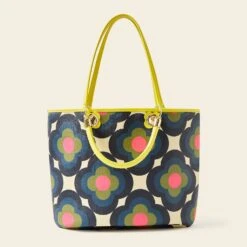 Smile Tote - Radial Flower Rockpool -Orla Kiely 24SERAF866 4400SmileTote RadialFlowerRockpool3