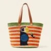 Monday Basket Bag - Puffin Orange Stripe 2 Monday Basket Bag - Puffin Orange Stripe -Orla Kiely 24SERAF885 8000 MondayTote PuffinOrangeStripe1