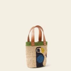 Sunday Mini Basket Bag - Puffin Green -Orla Kiely 24SERAF886 3000 SundayMiniTote PuffinGreen2