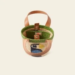 Sunday Mini Basket Bag - Puffin Green -Orla Kiely 24SERAF886 3000 SundayMiniTote PuffinGreen4