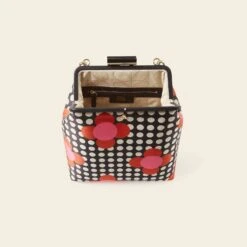 Jenny D Handbag - Fuchsia Flower Polka Dot -Orla Kiely 24SESAT842 6710 JennyD HHandbag FuchsiaFlowerPolkaDot4