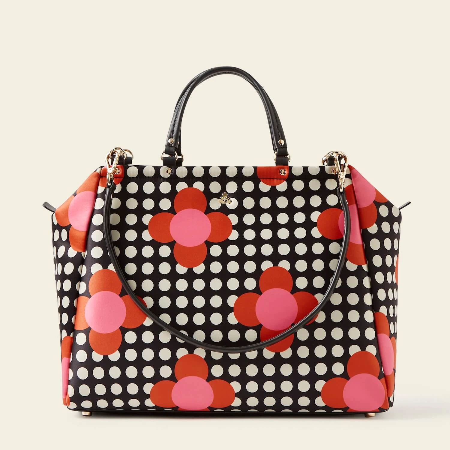 Opera Big Tote - Fuchsia Flower Polka Dot 3 Opera Big Tote - Fuchsia Flower Polka Dot