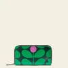 Forget Me Not Wallet - Sixties Stem Emerald -Orla Kiely 24SESIX122 3100ForgetMeNotWallet SixtiesStemEmerald1