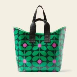 Carryall Large Tote - Sixties Stem Emerald -Orla Kiely 24SESIX204 3100CarryallLargeTote SixtiesStemEmerald3