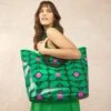 Carryall Large Tote - Sixties Stem Emerald -Orla Kiely 24SESIX204 3100 CarryallLargeTote SixtiesStemEmerald .model2