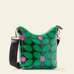 Cross Carry Crossbody - Sixties Stem Emerald -Orla Kiely 24SESIX744 3100CrossCarryCrossbody SixtiesStemEmerald2