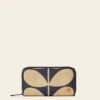 Forget Me Not Wallet - Solid Stem Oatmeal -Orla Kiely 24SESLD122 1965 ForgetMeNotWallet SolidStemOatmealNavy1
