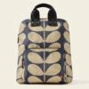 Bestie Backpack - Solid Stem Oatmeal -Orla Kiely 24SESLD138 1965BestieBackpack SolidStemOatmealNavy1