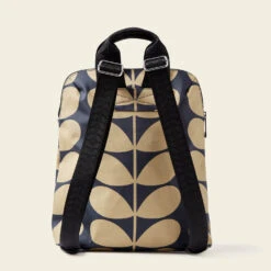 Bestie Backpack - Solid Stem Oatmeal -Orla Kiely 24SESLD138 1965BestieBackpack SolidStemOatmealNavy3