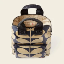 Bestie Backpack - Solid Stem Oatmeal -Orla Kiely 24SESLD138 1965BestieBackpack SolidStemOatmealNavy4