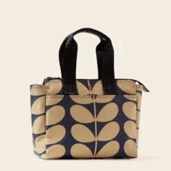 Walker Tote - Solid Stem Oatmeal -Orla Kiely 24SESLD872 1965 TweakedWatsonHandbag SolidStemOatmealNavy2