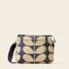 Fielder Crossbody - Solid Stem Oatmeal 1 Fielder Crossbody - Solid Stem Oatmeal -Orla Kiely 24SESLD937 1965FielderCrossbody SolidStemOatmealNavy1