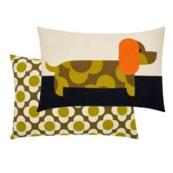 Dachshund Cushion 60x40cm In Yellow