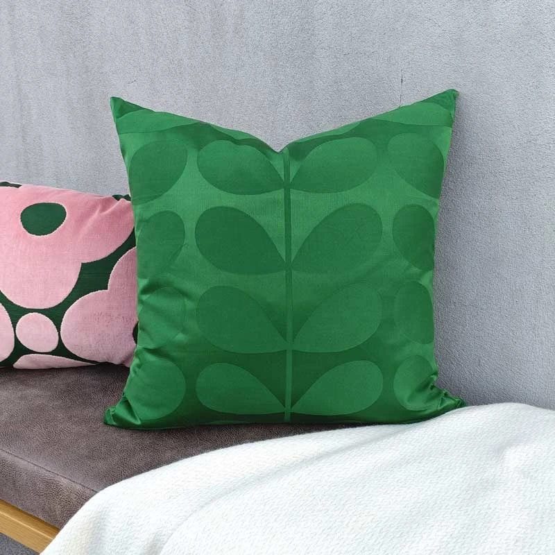 Jacquard Stem Cushion Cover 50cm In Jade 5 Jacquard Stem Cushion Cover 50cm In Jade - Image 3