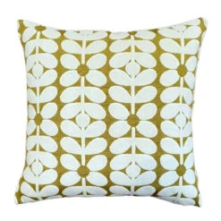 Velvet Sixties Stem Cushion Cover 50cm In Yellow